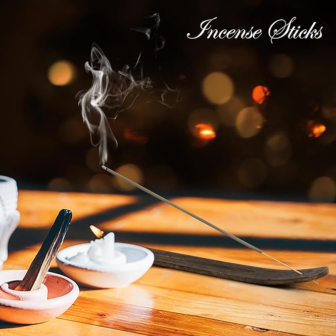 Incense Sticks, Incense 100 Sticks, Palo Santo Incense Sticks, Scented Incense with Wood Incense Stick Holder fot for Christmas, Church, Yoga, Wedding