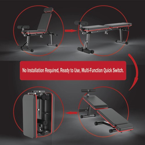 EASY BIG Adjustable Weight Bench, Foldable, Incline/Decline/Flat, Full Body Workout, Extended Head Design, 660 lbs/300 kgs Capacity