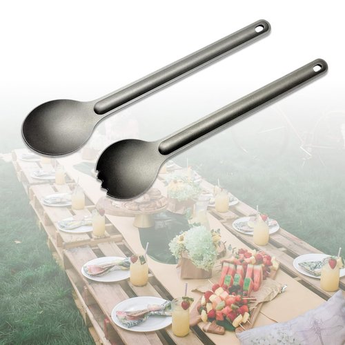 ZHOUSUFEN Long Handle Spork and Spoon, Portable Flatware for Outdoor Camping, Reusable