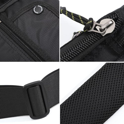 KPYWZER Nylon Sling Bag for Men Chest Bag Bicycle Travel Gym Backpack Daypack Crossbody Shoulder Bag Hiking Black