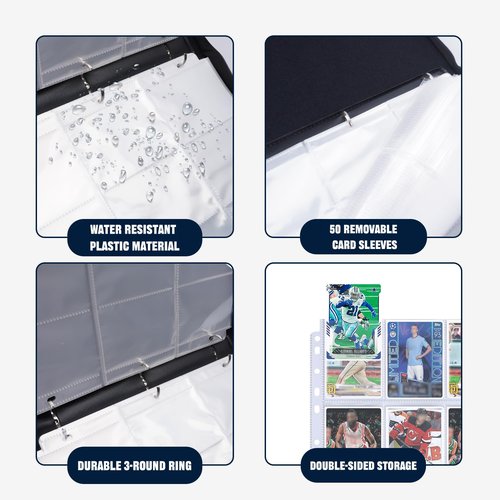 TsuiWah Baseball Card Binder with Sleeves,9-Pocket Trading Card Holder Card Collectors Album Hold Up to 900 Cards,Card Folder For Baseball Football Basketball Sport Trading Cards,TCG,MTG,PTG Games