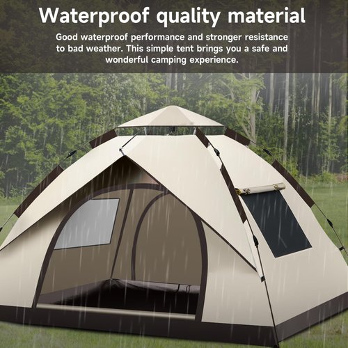 KOMCLUB Camping Tent 1/2/3 Person Tents for Family Camp Tent Waterproof Windproof Outdoor for Backpacking Hiking Easy Setup with Storage Bag,8 Ground ding,4 Windproof Rope