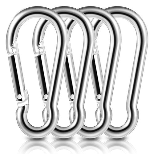 Gjinxi Flag Clips for Flagpole Rope, 4PCs Flag Pole Clips to Hold Flag, Zinc Alloy Swivel Hooks for Outdoor, Carabiner Keychain Clip, Dog Leash Hook, Flagpole Hardware Accessories for Flagpole Rings
