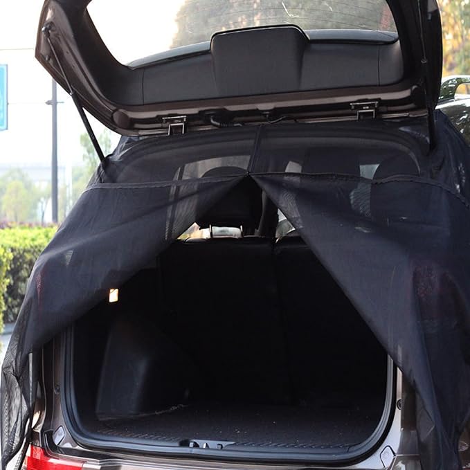 Car Camping Net Car Tailgate Net Car Tailgate Mosquito Net Rear Magnetic Mount Breathable Mesh Tent Camping Accessories for SUV UV MPV Camping