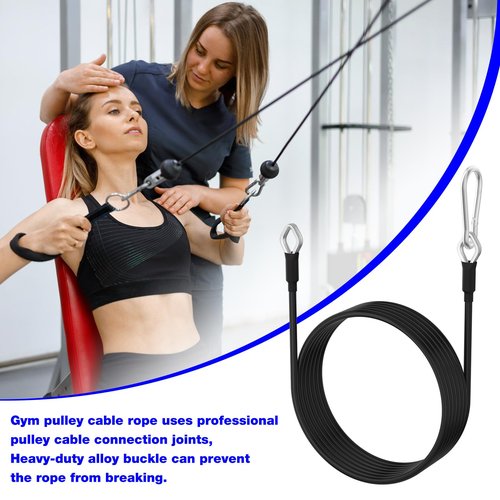 BZTT Total Gym Cable 79 Inch - Fitness Pulley Cable Replacement Cable Machine Attachment Pulley Rope, Fits for Cable Machine Home Gym 5mm Heavy 1000, 1500, 2000, 3000, XLS Pulley Pull Rope - 2 Pack