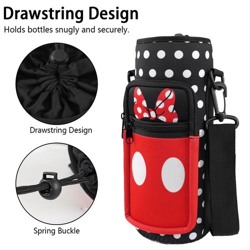 Unyopsa Water Bottle Carrier Bag 25oz/32oz Water Bottle Pouch Holder Adjustable Shoulder Strap Neoprene Water Bottle Sling Bag with Phone Pocket Insulated Tumbler Accessories Gifts for Women