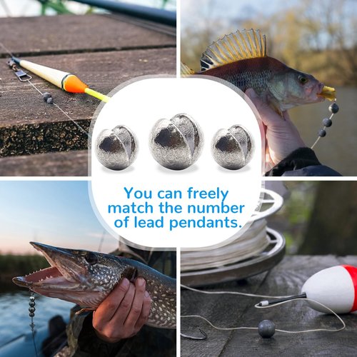 230pcs Fishing Weights Sinkers - Split Shot Fishing Sinkers Kit, 5 Size Round Removable Lead Fishing Weights, 1 Round Box Set Fishing Sinkers for Freshwater Saltwater(Blue Box) (230Pcs)