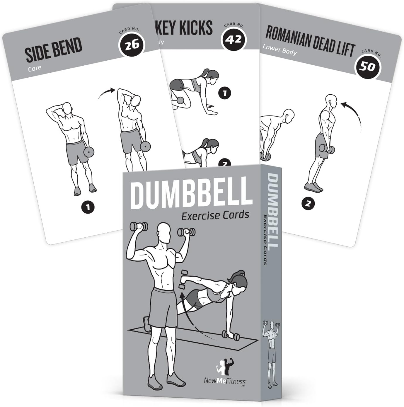 NewMe Fitness Yoga Pose Workout Cards, Instructional Fitness Deck for Women & Men, Beginner Fitness Guide to Training Exercises at Home or Gym