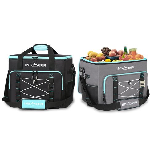 INSMEER Insulated Cooler Bag 90Cans/55L Large Cooler Bag, Collapsible Coolers for Camping/Beach/Picnic