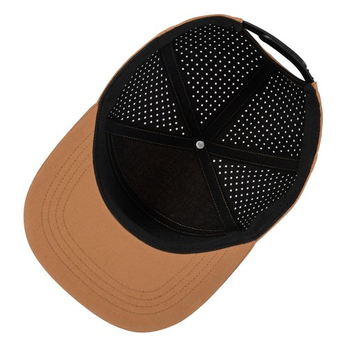 FEINION Men Flat Brim Adjustable Performance Hat Snapback Laser Perforated Baseball Cap (Brown)