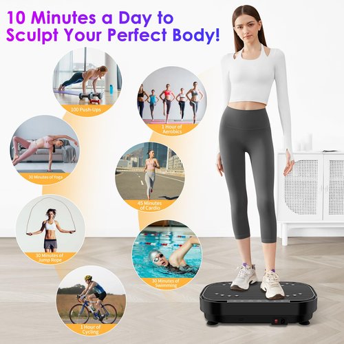 SEACOT Whole Body Vibration Plate Exercise Machine for Rapid Fat Burning, Muscle Toning & Lymphatic Drainage – Ideal Women’s Workout Equipment for Weight Loss & Home Fitness
