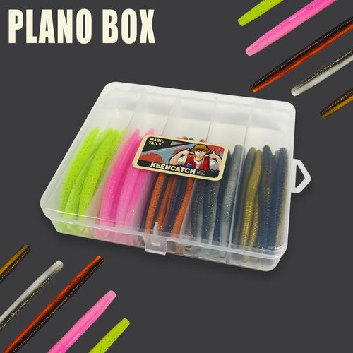 Senko Worms for Bass Fishing, 4.1'' Wacky Worms, Reaction Lure, 50PCS Soft Plastic Bait for Ned rig, Fishing Lure Kit for Freshwater Bass