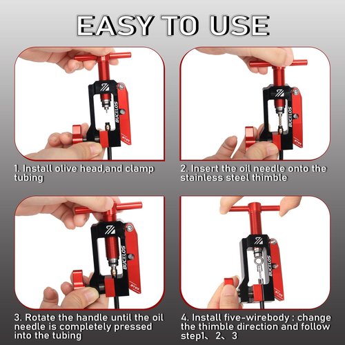 BUCKLOS Bike Brake Hydraulic Disc Brake 2 in 1 Needle Driver Insertion Tool Hose, with Mineral Hose Cutting Tools BT05 for MTB Road Bike Compatible with BH90/BH59/Avid/MAGURA/Banjo
