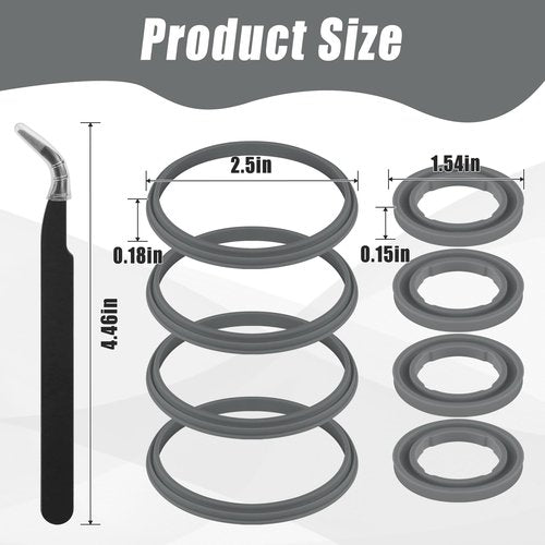 Mokoart Set of 4 Replacement Gasket for Stanley IceFlow Fast Flow Water Bottle, Silicone Sealing Ring Parts for Stanley 16/24/36/50 Oz Bottle Spout Lid, Compatible with Stanley Cup Accessories (Dark)