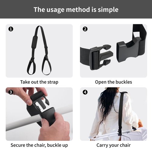 5 Pack Adjustable and Sturdy Carry Strap for Beach Chair - Ideal for Camping and Outdoor Activities