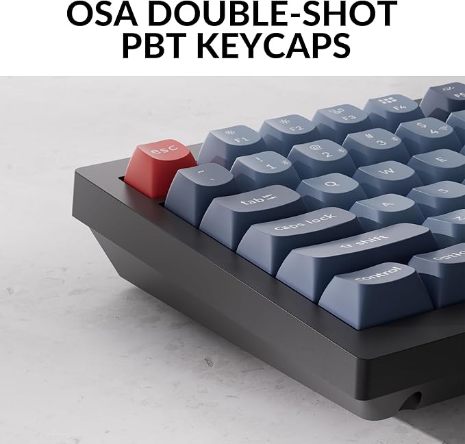 Keychron V6 Max Wireless Custom Mechanical Keyboard, 2.4 GHz Bluetooth 5.1 QMK Full-Size Layout RGB with Hot-swappable Silent Red Switch Compatible with Mac Windows Linux
