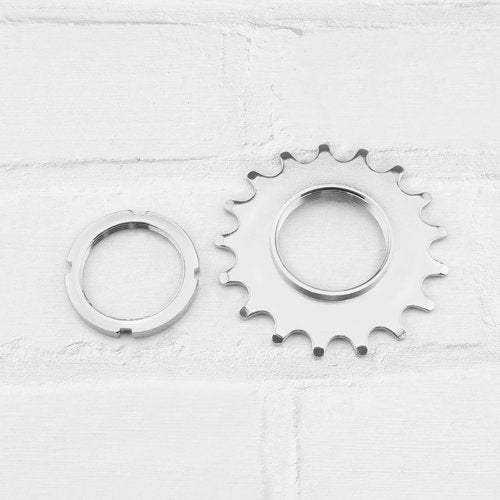 ECSiNG Bike Sprocket Fixed Single Speed Cog Thread Ribg High Strength Steel Bicycle Flywheel Sprockets Parts for Fixed Gear Bike 17T with Lock Ring