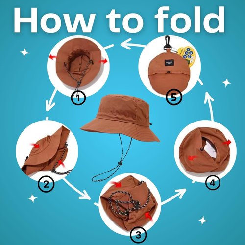 Soxbang Waterproof Bucket Rain Hat,Foldable Outdoor UV Protection Sun Hats and Quick Dry Boonie Hat for Fishing,Hiking,Camping-(Grey+Khaki)