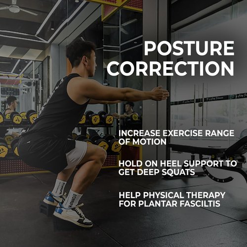 Peak EX Squat Wedge Block - 2 Pcs Heel Elevated Squat Wedges with 5 Resistance Bands | Workout, Weightlifting, Calf Stretcher | Exercise Foot Wedges for Squats and Yoga | Slant Board for Squats
