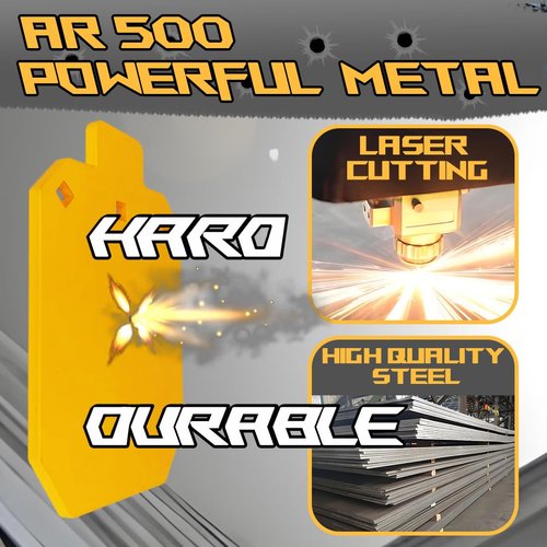 Steel Targets for Shooting (Yellow-Rectangular, Steel Target,2 Hooks and 2 Steel ChainBrackets)