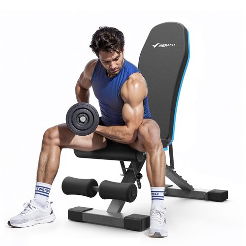 MERACH Weight Bench, Foldable Weight Benches for Home Gym with 990 LBS, Adjustable Weight Bench with 72 Training Angles, Incline Bench Press for Full Body