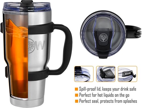 30 oz Tumbler Lid, Replacement Lid for YETI 30 oz Tumbler, BPA-Free Spill-Proof Splash Resistant Clear Tumbler Cover (2 Pack)