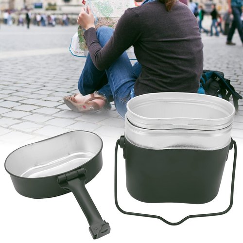 Topyond Camping Mess Kit, German-Style Aluminum Camp Cook Set, 3Pcs Portable Mess Tin, Lightweight and Compact Cooking Gear, for Hiking, Backpacking, Outdoor Cooking