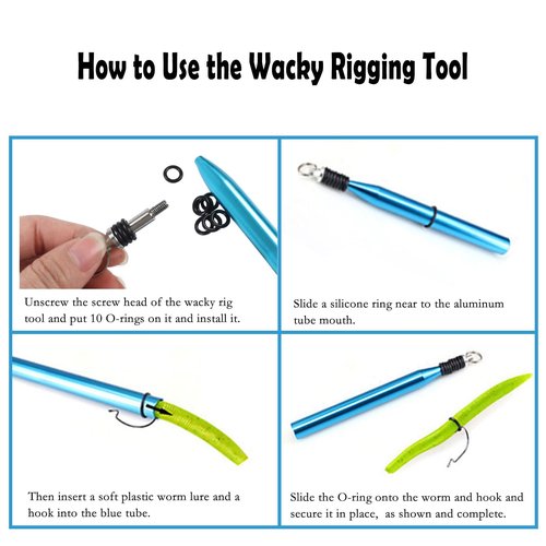 Wacky Rig Tool Wacky O-Rings for Wacky Rigging Soft Plastic Worms, Wacky Rigging Tool Fishing Bait Rigs, Wacky Worm Tool Silicone O Rings for Rubber Fishing Worms for Bass Fishing Wacky or Neko Rig