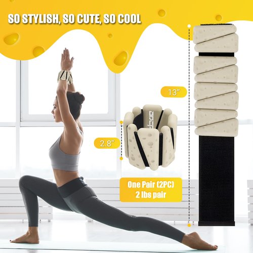 Wrist Ankle Weights for Women 2 Lbs, Adjustable Silicone Weighted Bangles for Arm & Leg Workouts, Wearable Weighted Bracelet for Pilates, Yoga, Barre, Walking and Pool Exercise (Set of 2)