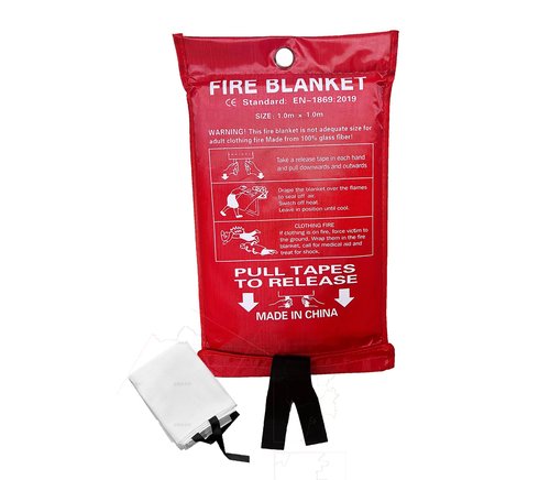 Lovelin Emergency Fire Blanket - 1 Pack - Fire Suppression Blanket for Kitchen, 40” x 40” Fire Blanket for Home, Fiberglass Fire Blanket（1）