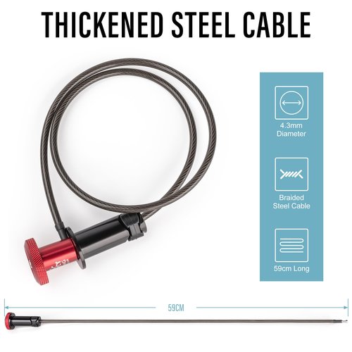 Knog Boa 60 - Bike Cable Lock - Handlebar End Lock - Anti Theft for Mountain/Road Bike Bars (RED)
