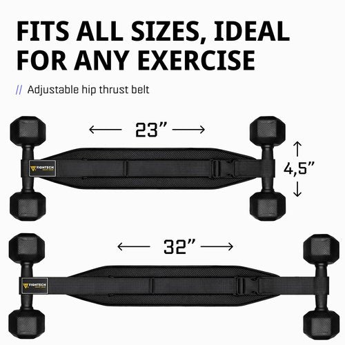 Exercise Hip Thrust Belt with Slip-Resistant Padding - Easy to Use with Dumbbells, Kettlebells, or Plates - Protects Your Hips for Gym, Home Workouts, or On the Go (Black)