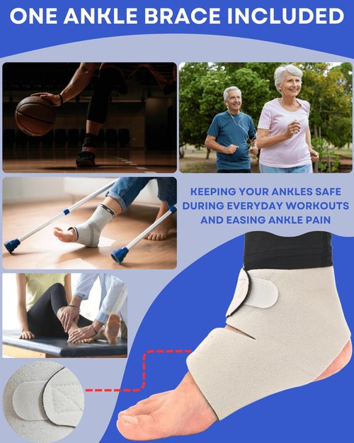 Caredgitz Ankle Strengthener, Single Leg Balance Board for Ankle Rehab, Foot Trainer for Mobility, Foot Stretcher for Sprained Ankle, Balancing Wobble Board, Posture Board, Arch Trainer with Brace
