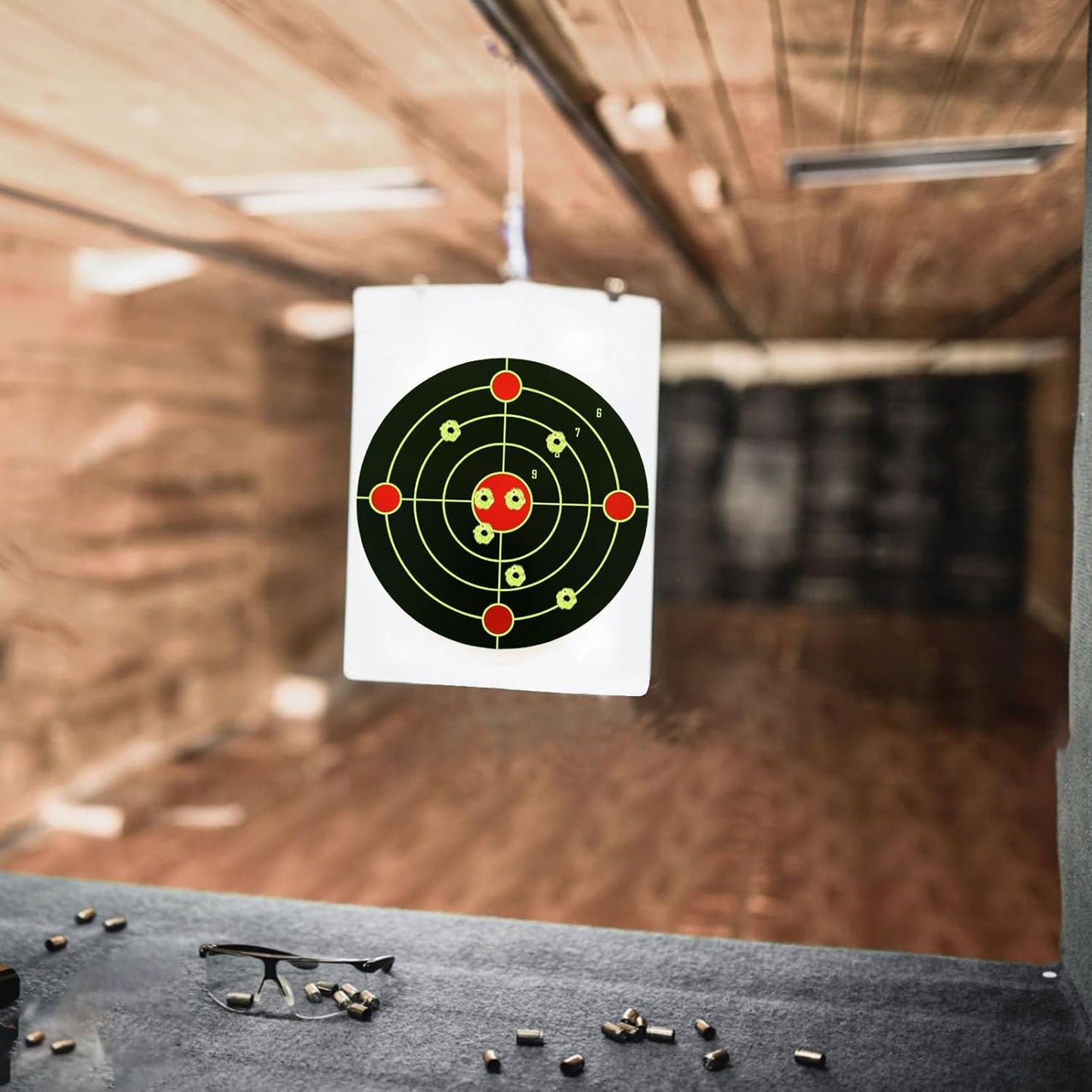 Splatter Shooting Targets Stickers, 20PCS & 4 Styles Adhesive Reactive Target Paper with Yellow Splatter Impact for BB Pellet Airsoft Guns Silhouette Targets Bull's-Eye Target