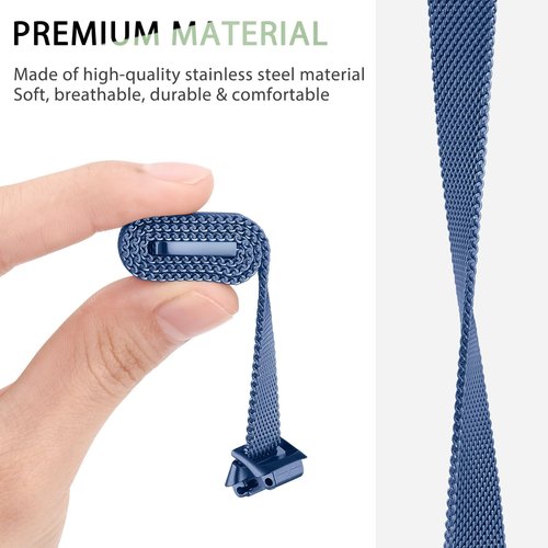 Metal Band for Fitbit Inspire 3 Bands Women Men, Stainless Steel Adjustable Straps Replacement Bands for Fitbit Inspire 3 Fitness Tracker (Sapphire Blue)