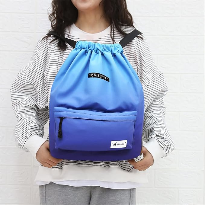 Waterproof Drawstring Bag, Gym Bag Sackpack Sports Beach Backpack for Men Women