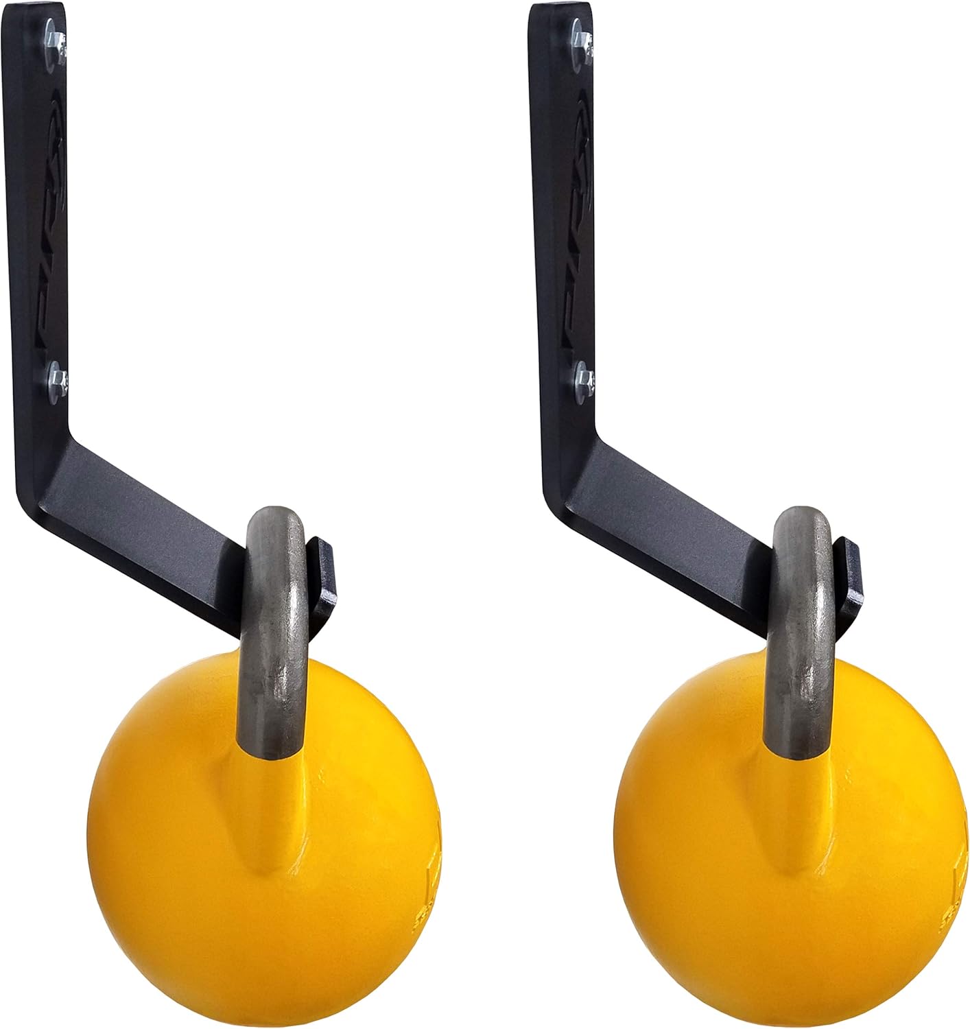 PRx Performance USA MADE Kettlebell Storage Holders, Wall Mounted Kettle Bell Holder Hanger, Space Saving Home or Commercial Gym Accessory, Thick Steel with Black Powder Coating