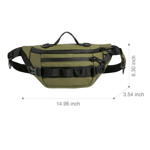 Tactical Fanny Pack for Men Women Military Waist Bag Molle Utility Hip Belt Pouch Crossbody Bags Bumbag for Cycling Hiking Walking Fishing Army Green
