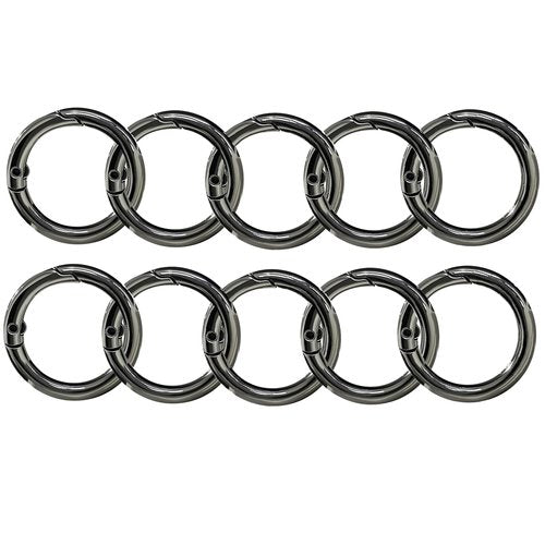 10-Pack Round Carabiner Clips Metal Trigger Spring O Rings Replacement Charm Clasp for Purse,Handbags DIY Crafts 1Inch