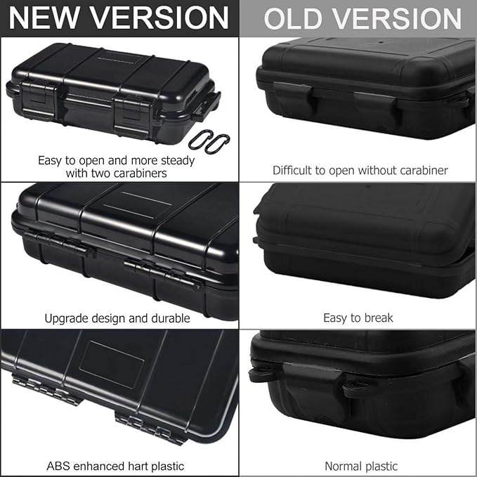 Plastic Storage Case, Waterproof Dry Box Storage Case, Durable Dry Storage Box 2 U‑Shape Buckle Portable Storage Case Waterproof for Camping Fishing