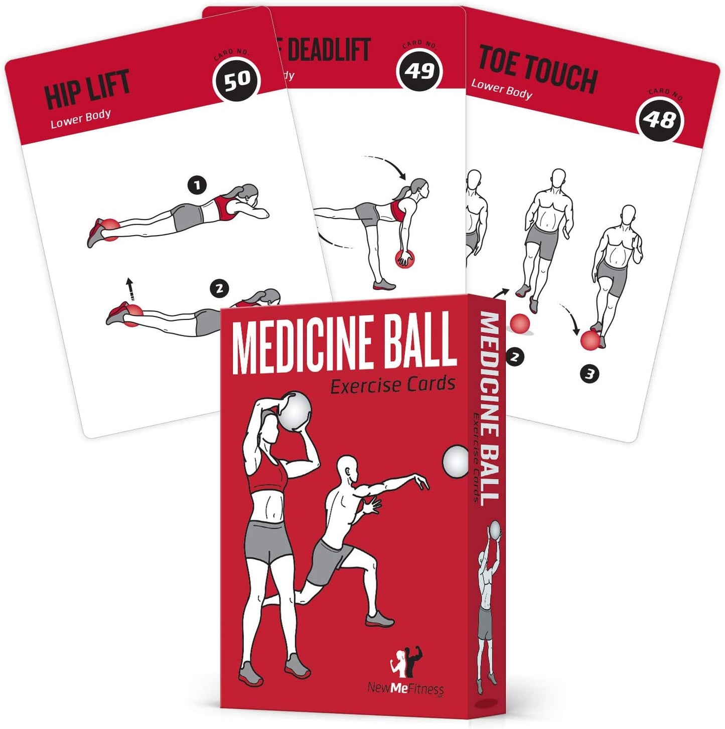 NewMe Fitness Yoga Pose Workout Cards, Instructional Fitness Deck for Women & Men, Beginner Fitness Guide to Training Exercises at Home or Gym