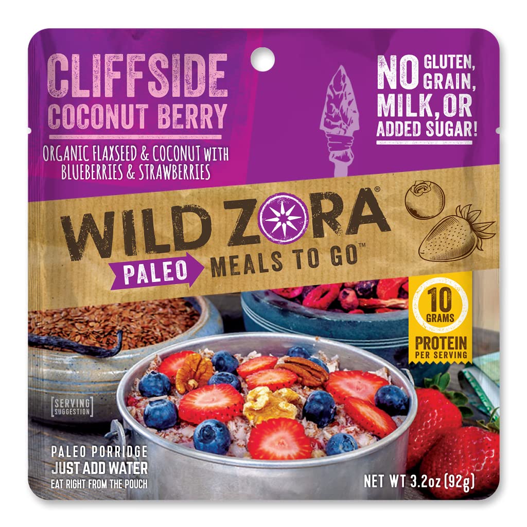 Wild Zora Paleo Freeze Dried Meals for Backpacking & Camping - Healthy Gluten Free & Grain Free Camping Meals/Backpacking Food + No Added Sugar - Great for Travel (AIP 4-pack)
