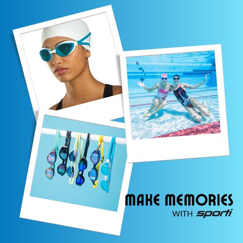 Sporti Lotic Momentum Goggle - Green Lens/Aqua Strap
