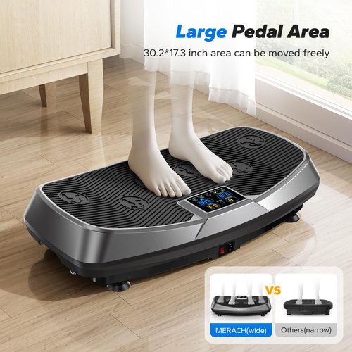 MERACH Vibration Plate Exercise Machine, 3D & 4D Vibration Plate for Lymphatic Drainage Weight Loss with 2 Tension Ropes, Whole Body Vibration Platform for Women Men, Exercise Equipment for Home