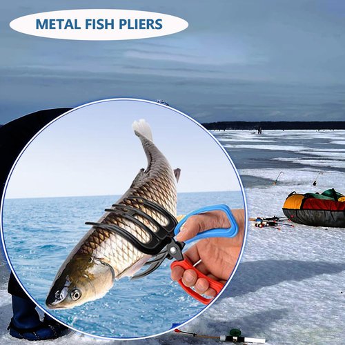 HMPBEFU 3&2 Claw Fish Gripper, Metal Fish Pliers Control Clamp, Secure Grip on Diverse Freshwater Fish, Have for Fishing Tackle Enthusiasts