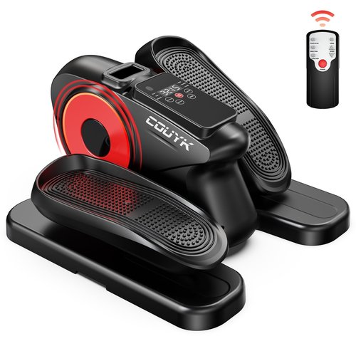 Under Desk Elliptical Machine,Electric Ellipse Leg Exerciser for Seniors Adults,Quite Portable with Display Monitor,Non-Slip Foot Straps and Remote Control and 12 Adjustable Speeds