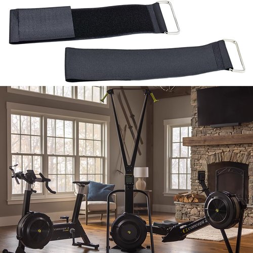 JLEivvi 1 Pair 50cm Universal Overlength Rowing Machine Foot Straps Elliptical Machine Pedals Straps Rowing Machine Pedal Trainer Straps Leg Training for Fitness Home Sports Office Accessories