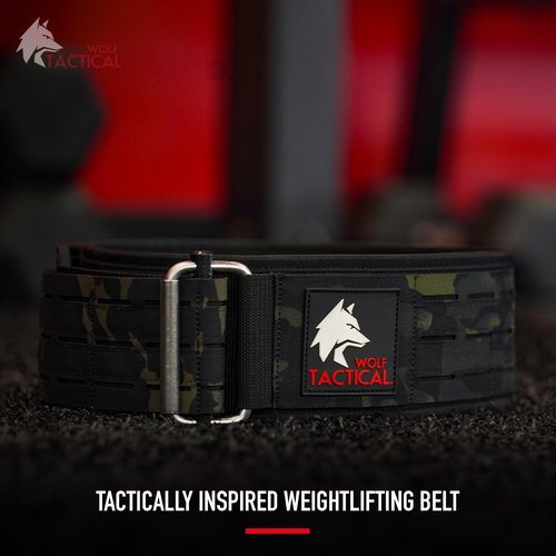 WOLF TACTICAL Weight Lifting Belt – Weight Belt for Men, Powerlifting, Deadlift, Squats, Workout Belt Gym Belts for Men (Medium, Black Camo)