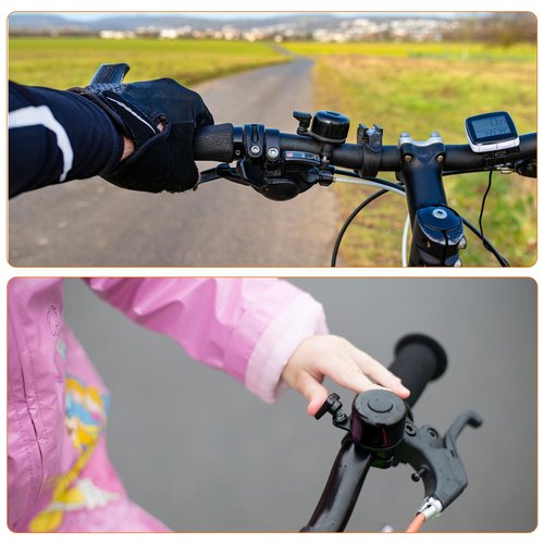 HARFINGTON 2pcs Bike Bell Mini Bicycle Bell with Loud Crisp Clear Sound Bike Ring Bell Aluminum Bike Accessories for Road Adults Children Mountain Bike, Black Green