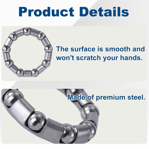 Mxxipp 4pcs 1/4in x 9 Balls Bike Ball Crank Bearing, Stainless Steel Bottom Brackets Retainer, Bicycle Axle Wheel Frame Bearing Replacement for Mountain Bike- Black